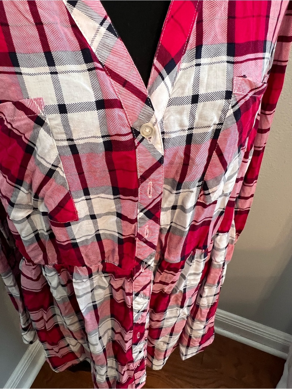 Torrid Plaid Button-Up Blouse Size 3 (22/24) - Picture 4 of 6